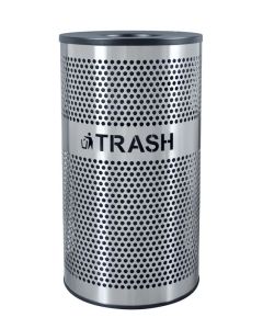 33-Gallon Perforated Stainless Steel Trash Receptacle