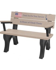 Veteran 4 Foot Backed Bench With Arms