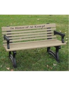 Willow Memorial Park Bench 4 foot with Armrest