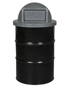 55-Gallon Drum Trash Receptacle with Dome Top with door
