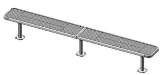 Deluxe 10 Foot Heavy Duty Backless Park Bench With 15" Seat