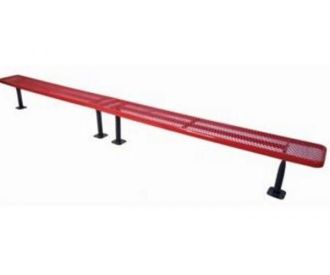 Deluxe 15 Foot Heavy Duty Backless Thermoplastic Coated Park Bench With 15" Seat Plank