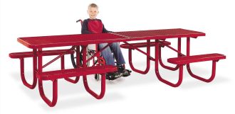 10 Foot Extra Heavy Duty ADA Walk Through Design Shelter Table with Thermoplastic Finish Top and Seats