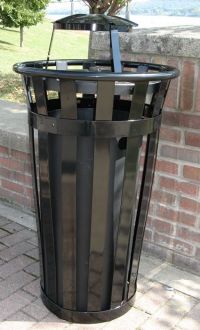 24-Gallon Main Street Trash Receptacle with Rain Guard