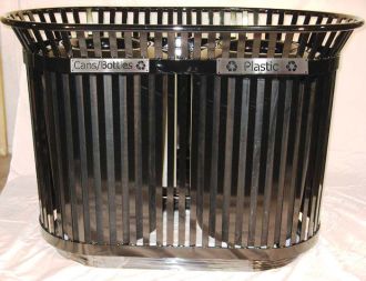 36-Gallon Heavy Duty Dual Colonial Recycle Bin