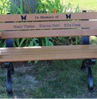4-Foot Silhouette Memorial Park Bench