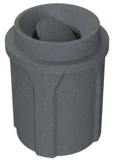 42 Gallon Round Plastic Trash Receptacle with Funnel Top with Bug Barrier
