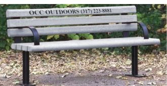 4 Foot Greenwood Memorial Park Bench With Armrest