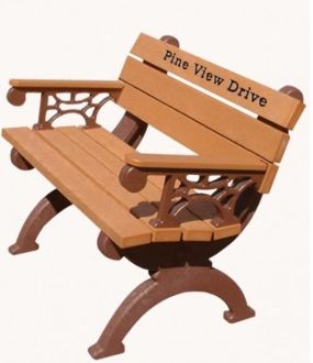 4 Foot Monarque Memorial Park Bench with Arm Rest