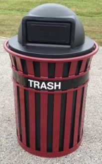 55 Gallon Steel Outdoor Trash Receptacle