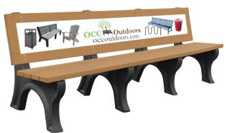 Advertising Park Bench 6 foot EconoMizer Recycled Plastic