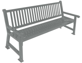 Savannah Slat Back 6 Foot Steel Bench