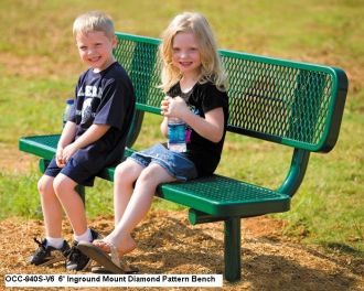 6 Foot Extra Heavy Duty Thermoplastic Coated Bench with Back