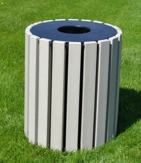 Round 33 Gallon Recycled Plastic Trash Receptacle