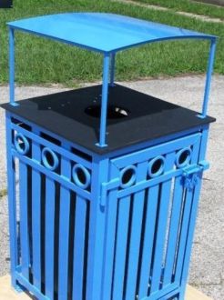 36-Gallon Broadway Trash Receptacle with Rain Guard