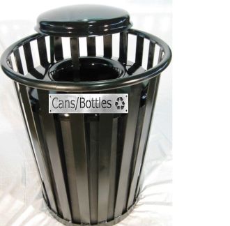 50-Gallon Trash Receptacle with Rain Guard
