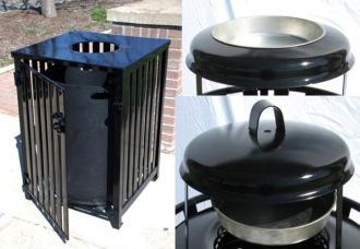 50-Gallon Square Ash and Trash Receptacle
