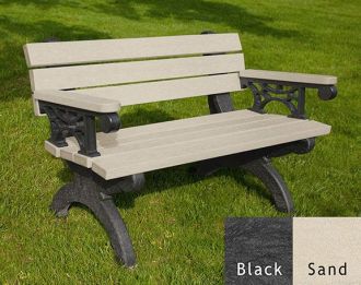 4 Foot Monarque Park Bench with Arm Rest