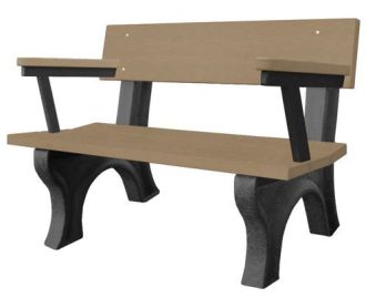 4 Foot Landmark Park Bench with Arm Rest