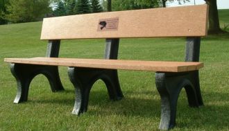 6-foot Landmark Memorial Park Bench with Laminate Plaque