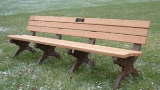 8 Foot Monarque Memorial Park Bench with Plaque