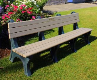 8 Foot Park Classic Memorial Bench with Laminate Plaque