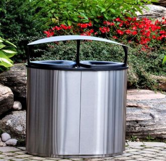 Boka Double Stream 52 Gallon Receptacle with Canopy