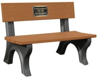 4-Foot Landmark Memorial Park Bench with Plaque