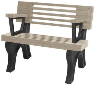 4 Foot Elite Park Bench with Arm Rest