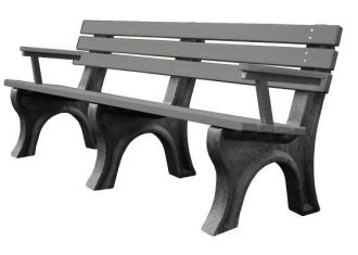 6 Foot EconoMizer Plastic Park Bench with Arm Rest