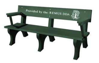 6-foot Landmark Memorial Park Bench with Armrest