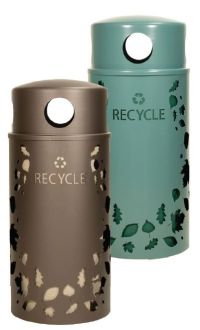 Nature Series 32 Gallon Receptacles Leaf Design - Recycle