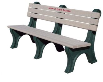 6 Foot Park Classic Plastic Memorial Bench