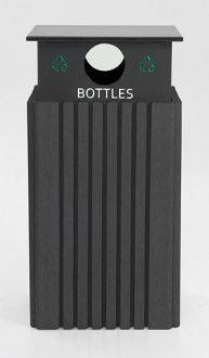 Tall 40 Gallon Recycle Receptacle-Bottles with Rain Guard