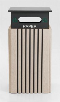 Tall 40 Gallon Recycle Receptacle-Paper with Rain Guard