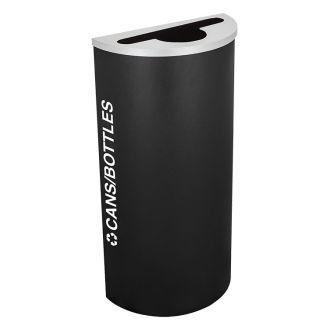 8-Gallon Modular Half Round Recycle Bin, Cans and Bottles