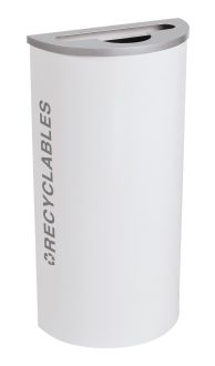 8 Gallon Modular Half Round Recycle Bin, Recyclables