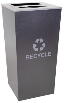 34-Gallon Tapered Combo Recycle Receptacle Hammered Charcoal