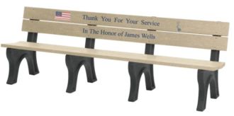 8 Foot Veterans Park Bench