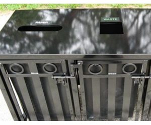 36-Gallon Steel Top Dual Recycling Receptacle